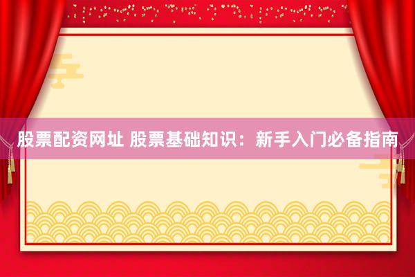 股票配资网址 股票基础知识：新手入门必备指南