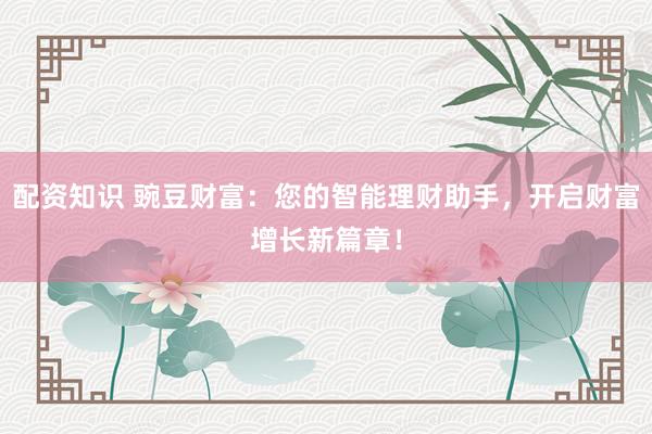 配资知识 豌豆财富：您的智能理财助手，开启财富增长新篇章！