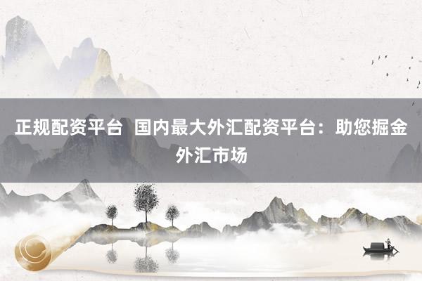 正规配资平台  国内最大外汇配资平台：助您掘金外汇市场