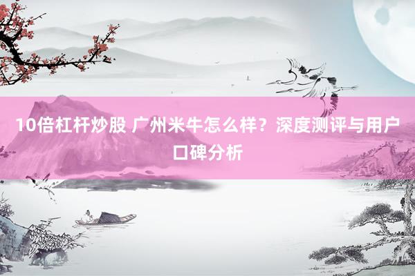 10倍杠杆炒股 广州米牛怎么样？深度测评与用户口碑分析