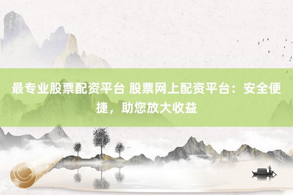 最专业股票配资平台 股票网上配资平台：安全便捷，助您放大收益