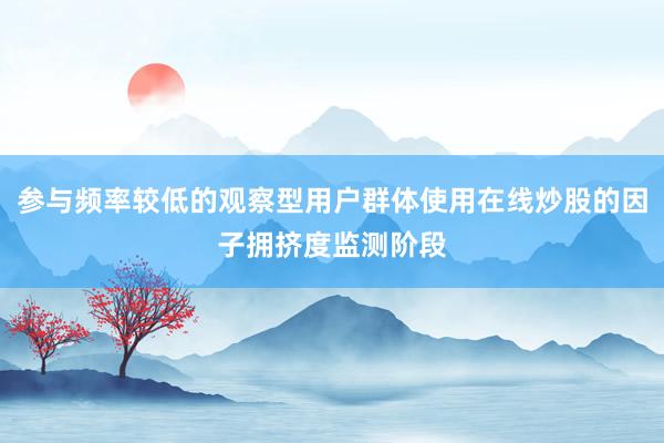 参与频率较低的观察型用户群体使用在线炒股的因子拥挤度监测阶段