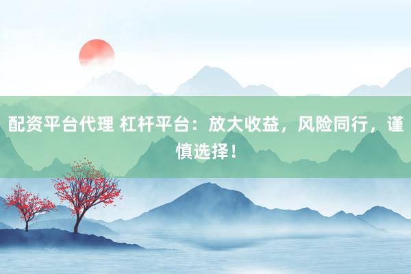 配资平台代理 杠杆平台：放大收益，风险同行，谨慎选择！